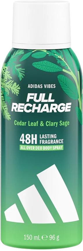 Ķermeņa dezodorants Adidas Vibes Full Recharge, 150 ml