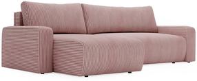 Kampinė sofa - lova Polak Meble Aragon, rožinė sp., 245 x 150 cm x 85 cm