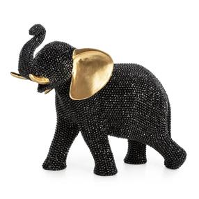 Dekoratīva figūra Eldo Elephant, zelta krās./melna krās., 24 cm x 12 cm x 19 cm