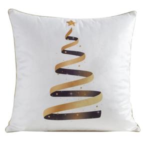 Kalėdinis dekoratyvinės pagalvėlės užvalkalas PSWA-302, balta/geltona, 45 cm x 45 cm