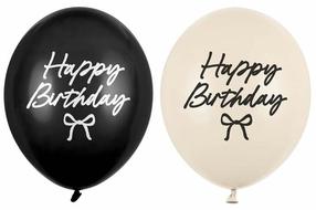 Наборы воздушных шаров овальный PartyDeco Happy Birthday, черный цв./бежевый цв., 50 шт.