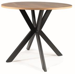 Valgomojo stalas Talia II, ąžuolo sp./juoda sp., 90 cm x 90 cm x 76 cm