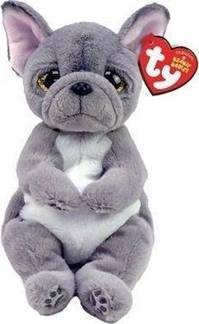 Mīkstā rotaļlieta TY Babies Wilfred Buldog, pelēka krās., 15 cm
