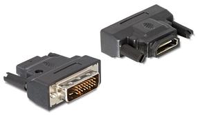 Adapteris Delock DVI25 male, HDMI female, melna krās.