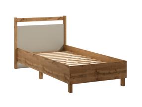 Lova viengulė Gala Meble Indygo L90, 90 x 200 cm, ąžuolo sp./smėlio sp., be čiužinio, su grotelėmis