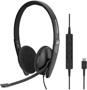 Laidinės ausinės Sennheiser SC 160 USB-C, juoda sp.