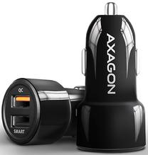 Auto telefona lādētājs Axagon PWC-QC5, 2 x USB, 5.9 cm, melna krās./oranža krās., 31.5 W