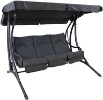 Lauko sūpynės Home4you Montreal, juoda sp., 205.5 cm x 125 cm x 163.5 cm