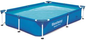 Baseins, karkasa Bestway Steel Pro 56401, zila krās. 221 cm x 150 cm x 43 cm