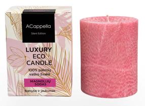 Svece, aromātiskā ACappella Luxury Magnolia, 67 h, rozā krās.