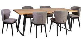 Valgomojo komplektas Home4you K18101, juodas/pilkas