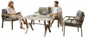 Lauko baldų komplektas Kalune Design Nergiz, aukso sp./pilka sp., 1-4 vietų