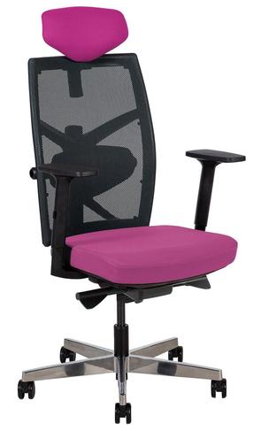 Darbo kėdė Home4you Tune 13654, 70 x 70 x 111 - 128 cm, juoda sp./rožinė sp.