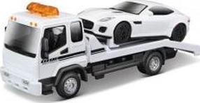 Игрушечный автовоз Bburago Street Fire Flatbed Tow Truch 425659, белый цв.
