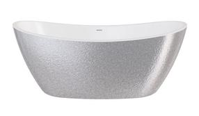 Vanna, brīvi novietots Besco Ayla Glam Silver,, 170 cm x 80 cm x 68 cm, ovāla, balta krās./sudraba krās.