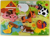 Edukacinė dėlionė, ferma Tooky Toy, įvairių spalvų, 7 vnt.