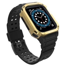Siksniņa Hurtel, Protect Strap Band With Case Apple Watch 41/40/38mm, dzeltena krās.