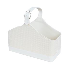 Korv Home4you Wilma, kunstnahk, 37.5 cm x 17.5 cm, valge v.