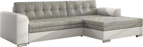 Kampinė sofa Conforti Berlin 01, Soft 17, balta sp./pilka sp., dešininė, 165 x 275 cm x 78 cm