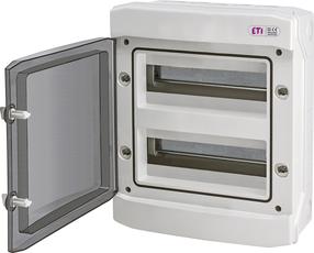Модульная панель ETI ECH 24PT, надсетевой, IP65, 24 mод., белый цв./черный цв.