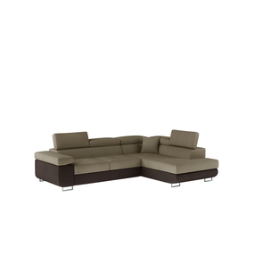 Kampinė sofa Anton Monolith 09, Monolith 29, ruda sp., dešininė, 202 x 275 cm x 90 cm