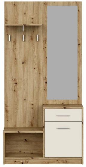 Prieškambario spinta Pergo, kašmyro sp./artisan oak sp., 90 cm x 30 cm x 184 cm