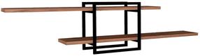 Sieninė lentyna Kalune Design Mone 495SSE1120, ruda sp./juoda sp., 30 cm x 18 cm x 120 cm