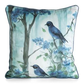 Dekoratīvs spilvena pārvalks Velvet 202, zila krās./balta krās./zaļa krās., 45 cm x 45 cm