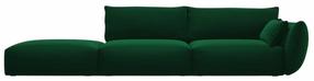 Sofa, kairės pusės Cosmopolitan Design Matera Velvet Salvador 7, žalio stiklo sp., 110 x 264 cm x 85 cm