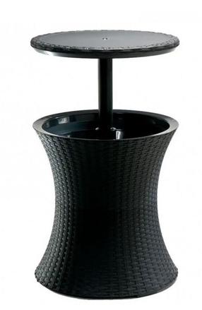Lauko stalas Keter Pacific Cool Bar Rattan, pilkas, 49.5 cm x 49.5 cm x 57 - 82.5 cm