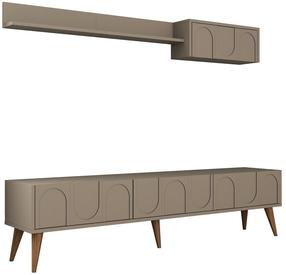 Elutoa mööblikomplekt Kalune Design Lyon 2, sise, pähklipuu v./beež v.