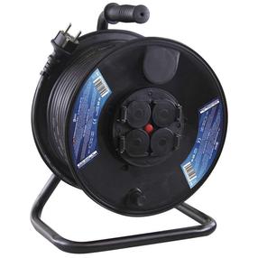 Удлинитель на катушке Emos, 1.5 mm², 50 м, IP44, 4 розетки, черный цв.