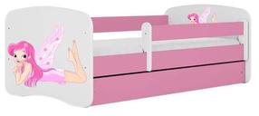 Vaikiška lova Kocot Kids Babydreams Pink Fairy, rožinė sp., 70 x 140 cm, be patalynės dėžės, be čiužinio