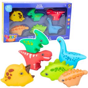 Vannas istabas rotaļlietu komplekts Lean Toys Dinosaurs, daudzkrāsaina, 6 gab.