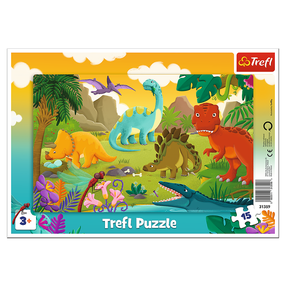 Puzle Trefl Dinosaurs 31359T, 15.9 cm x 25.8 cm, 15 gab., daudzkrāsaina