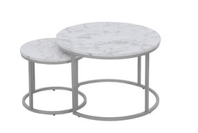 Kohvilaudade komplekt Domoletti, valge v., 38 - 60 cm x 38 cm x 34 - 40 cm