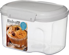 Pārtikas trauks Sistema Bake It, 1.56 l, 17.5 cm x 13.2 cm, balta krās.