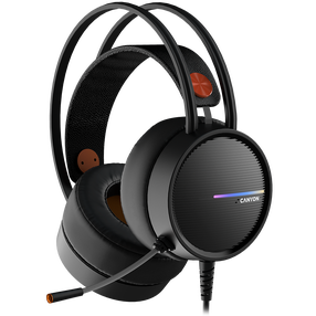 Vadu spēļu austiņas Canyon Interceptor GH-8A CND-SGHS8A, melna krās.