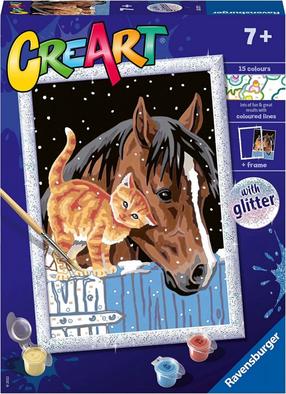 Картина по номерам Ravensburger CreArt Horse And Cat, многоцветный