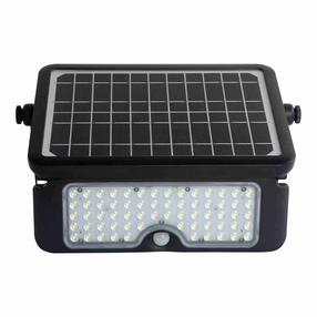 Sieninis šviestuvas su saulės baterija Milagro Epad, 10W, IP65, juoda sp.