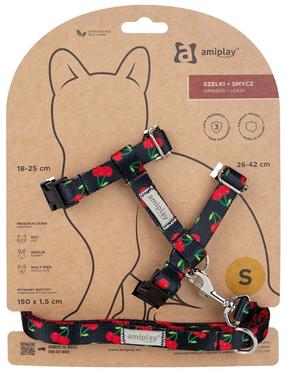 Kassi rakmed koos rihmaga Amiplay BeHappy, 150 cm x 15 mm, must v./punane v./roheline v.