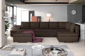 Kampinė sofa Giovanni Dora 28, tamsiai ruda sp., kairinė, 200 x 340 cm x 88 cm