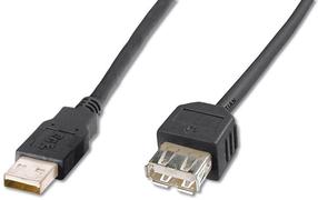 Laidas Assmann USB 2.0 A male, USB 3.0, 3 m, juoda sp.