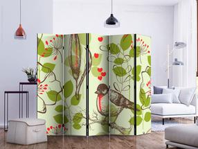 Fototapetas Artgeist Bird And Lilies Vintage Pattern II Paraventtc0975, 172 cm x 225 cm