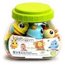 Lavinimo žaislas Lalaboom 5in1 Snap Beads, įvairių spalvų, 21 vnt.
