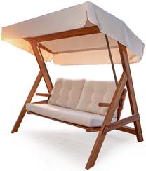 Lauko sūpynės Kalune Design Grand Paris 2000, ruda sp./smėlio sp., 120 cm x 190 cm x 195 cm