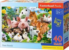 Dėlionė Castorland Farm Friends 445621, 40 cm x 59 cm, 40 vnt., įvairių spalvų