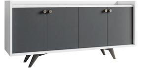 Komoda Kalune Design Bled 811MDD3432, antracito sp./balta sp., 75 cm x 150 cm x 40 cm