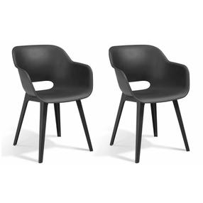 Lauko kėdžių rinkinys Keter Allibert Akola Set of 2 seats 422804, pilka sp., 56.7 cm x 55.2 cm x 80.1 cm, 2 vnt.