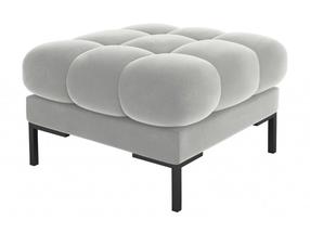Pufas Micadoni Home Mamaia Velvet, juoda sp./šviesiai pilka sp., 60 cm x 60 cm x 41 cm
